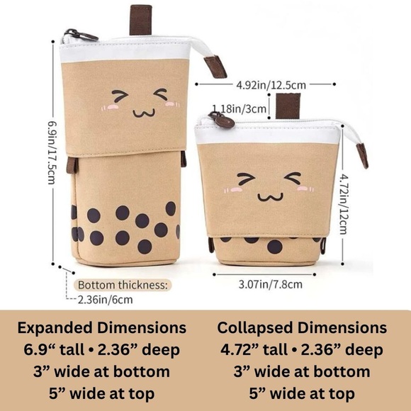 NEW! Boba Bubble Tea Pencil Case - Picture 2 of 6